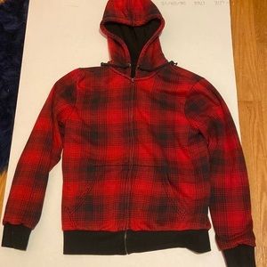Red and Blank Old Navy Plaid Hoodie